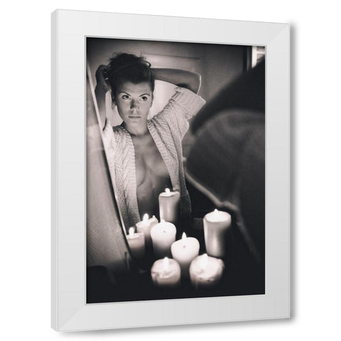 Eva White Modern Wood Framed Art Print by Unknown