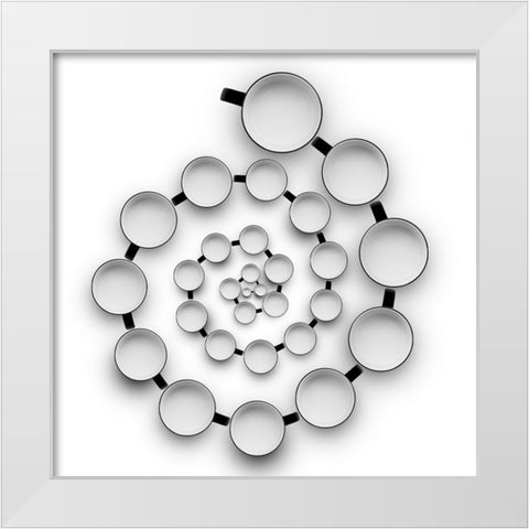 Helix White Modern Wood Framed Art Print by De Kogel, Wieteke