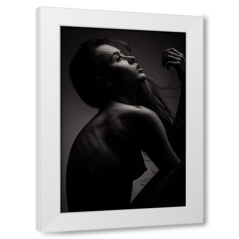 Sensuality White Modern Wood Framed Art Print by Krystynek MQEP, Martin