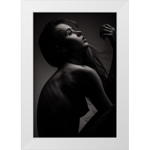 Sensuality White Modern Wood Framed Art Print by Krystynek MQEP, Martin