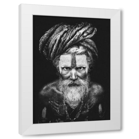 Face The Sadhu ... White Modern Wood Framed Art Print by Abdulazim, Ahmed