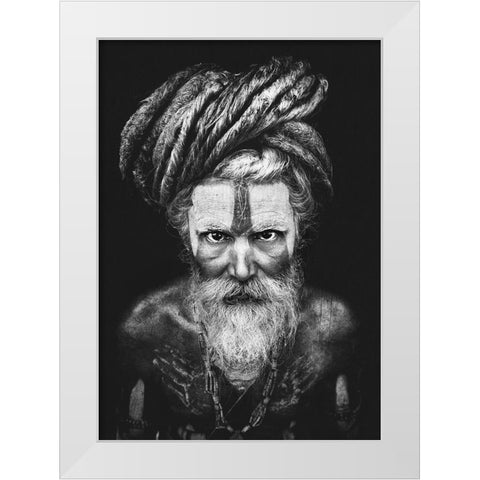 Face The Sadhu ... White Modern Wood Framed Art Print by Abdulazim, Ahmed