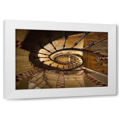 Heinen Descalier White Modern Wood Framed Art Print by Boomsma, Paul