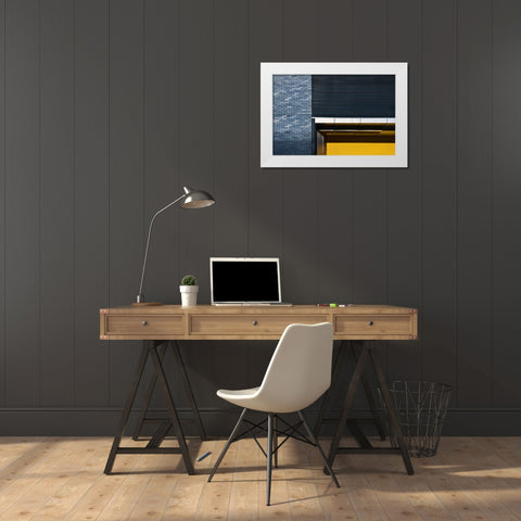 Yellow Shutter White Modern Wood Framed Art Print by Wride, Linda