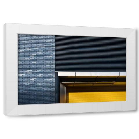 Yellow Shutter White Modern Wood Framed Art Print by Wride, Linda