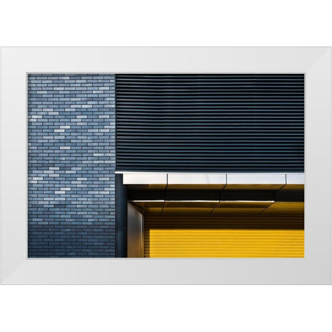 Yellow Shutter White Modern Wood Framed Art Print by Wride, Linda