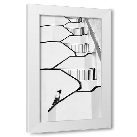 My Baby Left Me White Modern Wood Framed Art Print by Correia, Rui