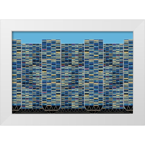 Big-Bigger-Biggest White Modern Wood Framed Art Print by Van Maastricht, Henk