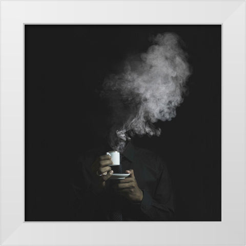 Coffee White Modern Wood Framed Art Print by Ramon, Felipe