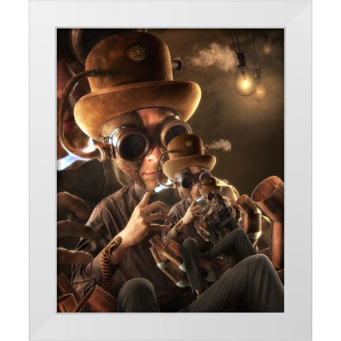 Parthenogenesis White Modern Wood Framed Art Print by Kiciak, Christophe