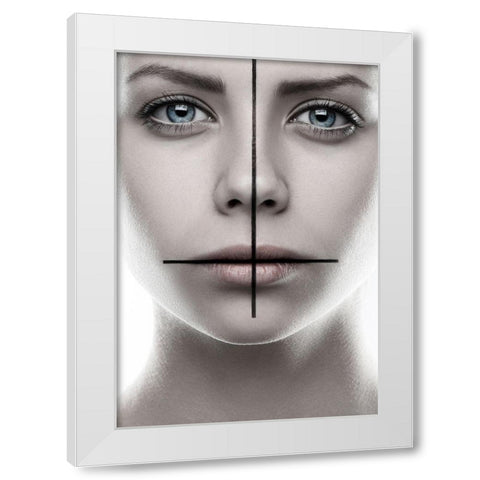 Mark White Modern Wood Framed Art Print by Malikov, Alex
