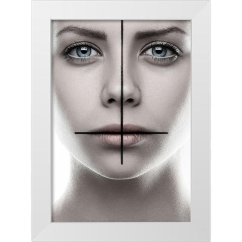 Mark White Modern Wood Framed Art Print by Malikov, Alex