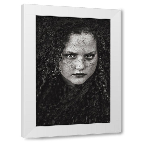 Agam White Modern Wood Framed Art Print by Rozenzvig, Carmit