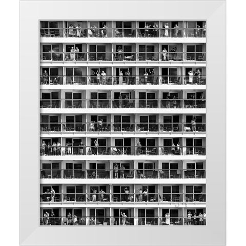 Mass Tourism White Modern Wood Framed Art Print by Baumann, Franz