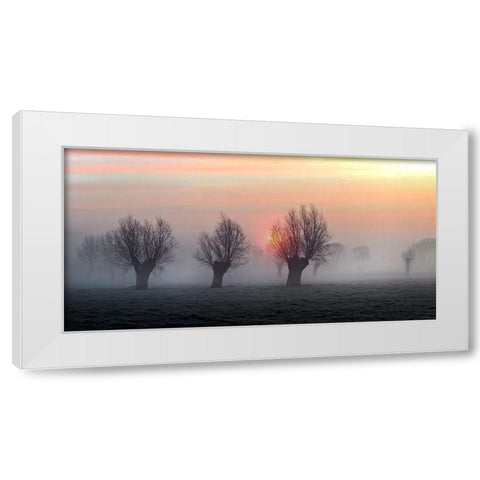 The Shadow Of Time White Modern Wood Framed Art Print by Flour, Piet