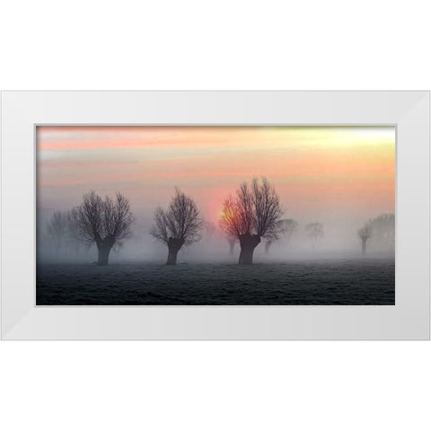 The Shadow Of Time White Modern Wood Framed Art Print by Flour, Piet