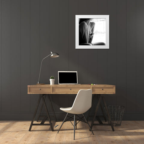 LImpatience White Modern Wood Framed Art Print by Bousca, Bogdan