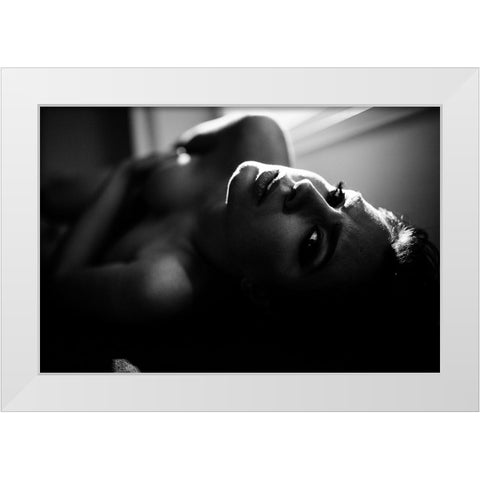 Sensuality White Modern Wood Framed Art Print by Krystynek MQEP, Martin