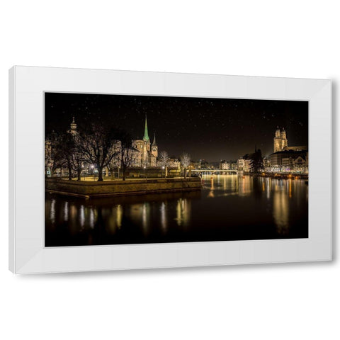 Zurich White Modern Wood Framed Art Print by Mitropoulos, Petros