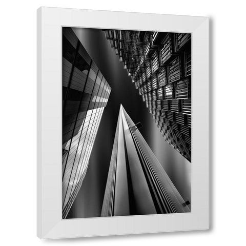 Light Pyramid White Modern Wood Framed Art Print by Azevedo, Olavo