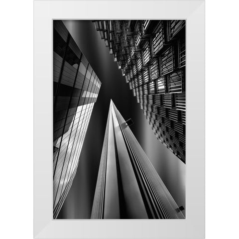 Light Pyramid White Modern Wood Framed Art Print by Azevedo, Olavo