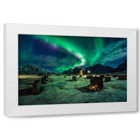 Dacing All Night Long Ii White Modern Wood Framed Art Print by De La, Javier