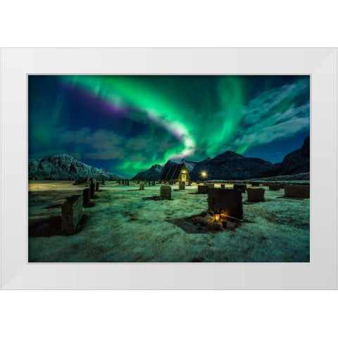 Dacing All Night Long Ii White Modern Wood Framed Art Print by De La, Javier