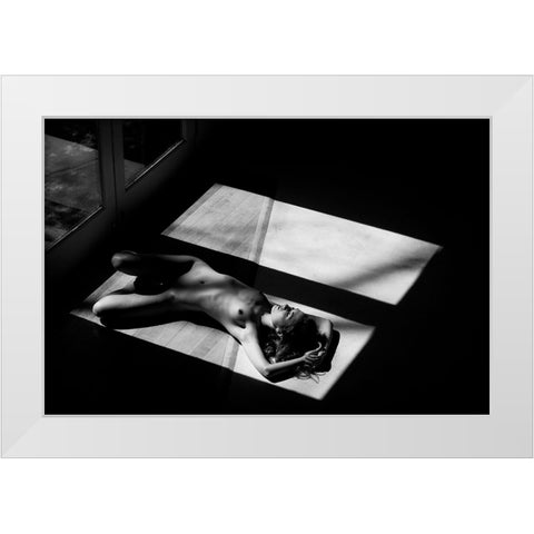 Half White Modern Wood Framed Art Print by JAE