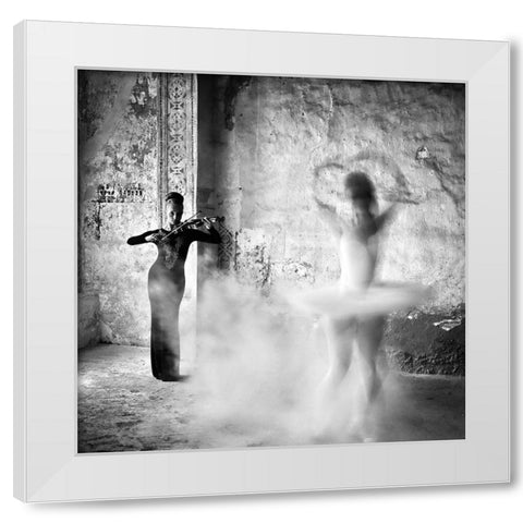 Dance White Modern Wood Framed Art Print by M., Michael