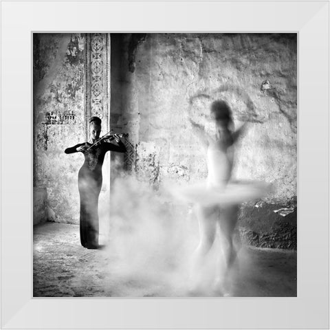 Dance White Modern Wood Framed Art Print by M., Michael