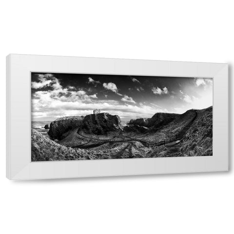 Dunnottar Castle White Modern Wood Framed Art Print by Clemens, Thomas