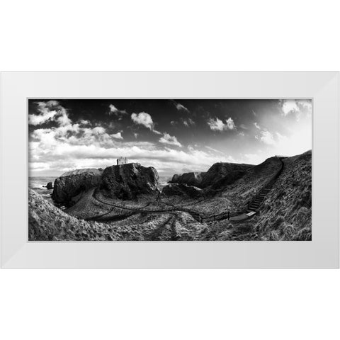 Dunnottar Castle White Modern Wood Framed Art Print by Clemens, Thomas