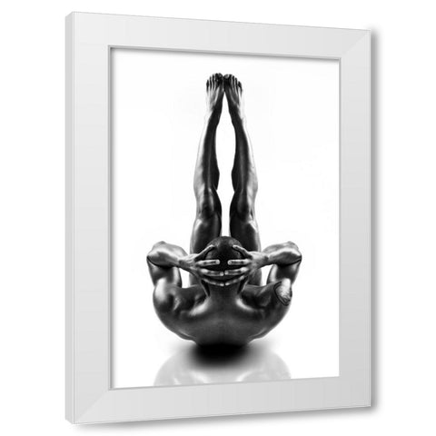 Metallic Nude 1 White Modern Wood Framed Art Print by JLP
