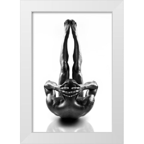 Metallic Nude 1 White Modern Wood Framed Art Print by JLP