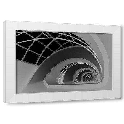 Antwerp-Stairs White Modern Wood Framed Art Print by Niezen, Jan