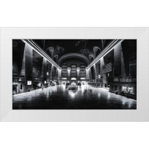 6:16 A.M. White Modern Wood Framed Art Print by De La, Javier