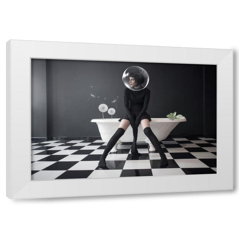 Oxygen White Modern Wood Framed Art Print by Hardibudi