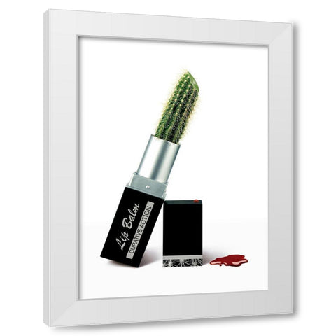 Lip Balm White Modern Wood Framed Art Print by J.A.Basalo