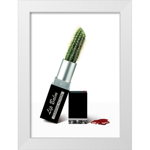 Lip Balm White Modern Wood Framed Art Print by J.A.Basalo