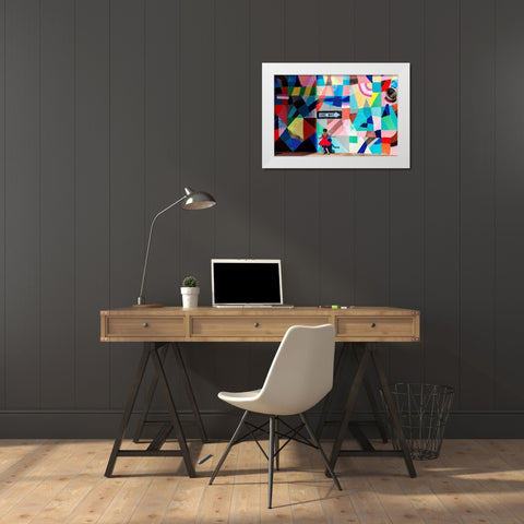 One Way White Modern Wood Framed Art Print by Salgado Gispert, Gloria