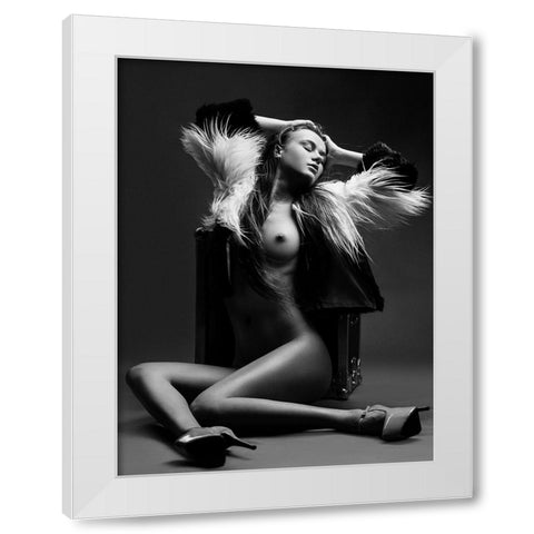 Sensuality White Modern Wood Framed Art Print by Krystynek MQEP, Martin