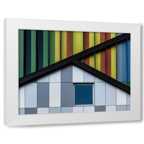 The Color Symphony White Modern Wood Framed Art Print by Van Den, Jef