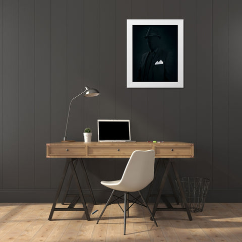 Mr. Black White Modern Wood Framed Art Print by Damsten, Petri