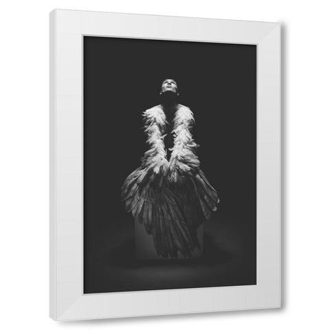 Angel White Modern Wood Framed Art Print by Dasic, Marko