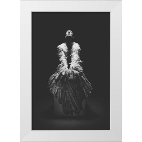 Angel White Modern Wood Framed Art Print by Dasic, Marko