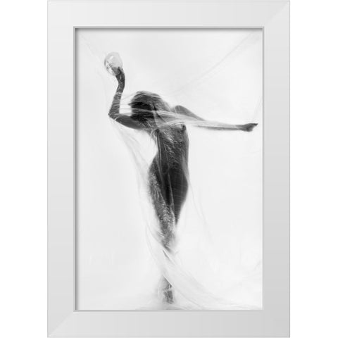 The Mask Dance White Modern Wood Framed Art Print by Odorizzi, Patrick