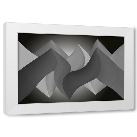 Turn White Modern Wood Framed Art Print by Kerber, Jutta