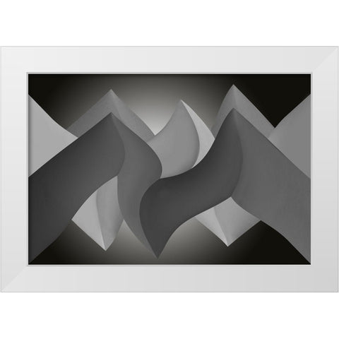 Turn White Modern Wood Framed Art Print by Kerber, Jutta