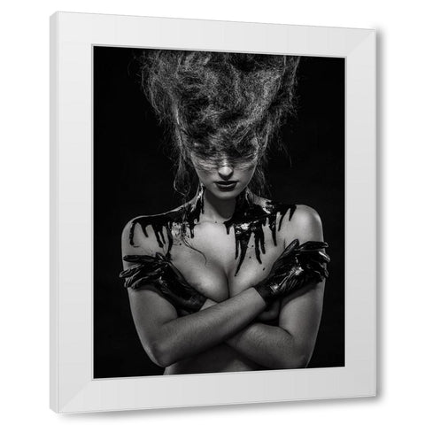 Oil White Modern Wood Framed Art Print by Smirnov, Sergei
