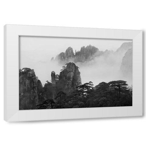 Huangshan White Modern Wood Framed Art Print by Zhang, Yan